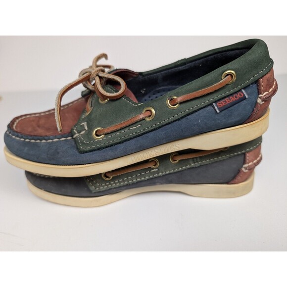 Sebago Shoes Womens Size 5 Docksides Colorblock Multicolor Boat - Picture 5 of 9